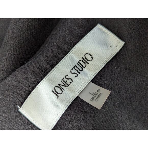 NWOT! JONES STUDIO! J- NEW YORK! ELEGANT BLACK SCALLOPED HEM/SLEEVE DRESS! SZ L - Picture 6 of 9